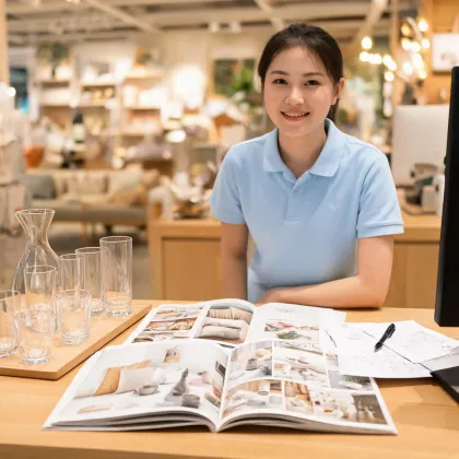 Customer care desk for tableware