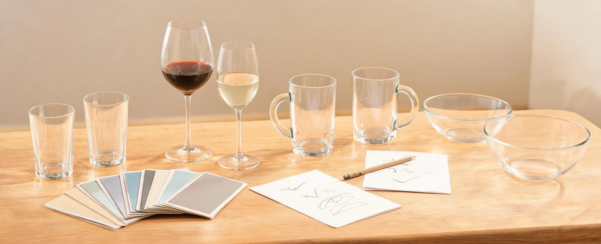 Libbey buying guide table with glassware options