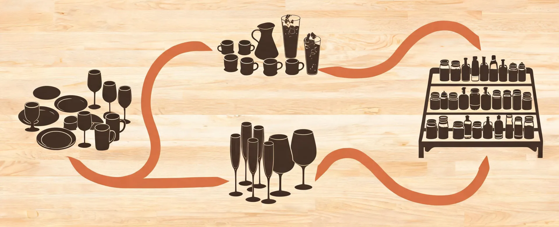 Tableware use map across homes and hospitality